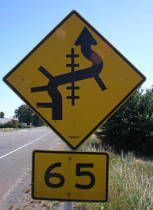 branching road sign