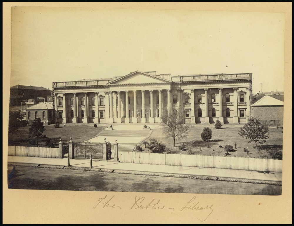 State Library of Victoria (then the Melbourne Public Library), sometime in 1870-1889; picture from State Library of Victoria