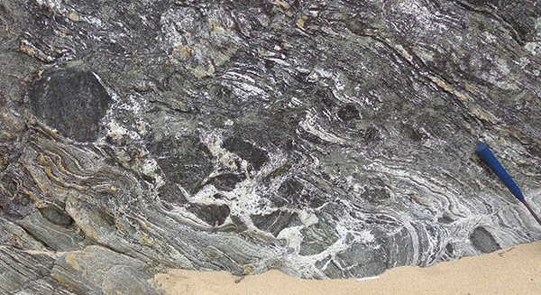 amphibolite breccia within source