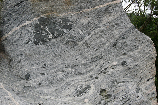 Amphibolite pulled apart