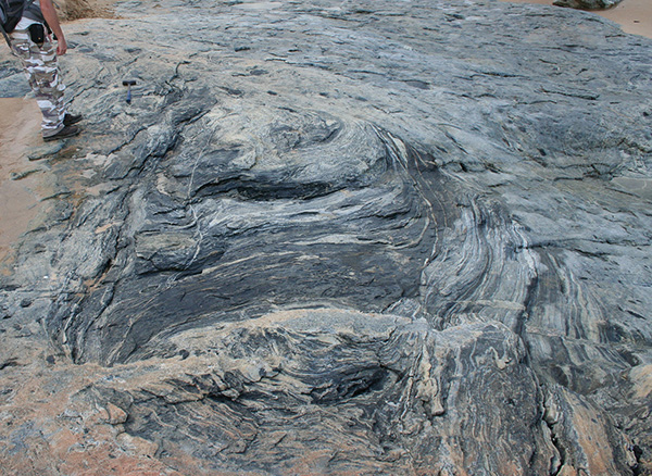 Block of stromatic migmatite