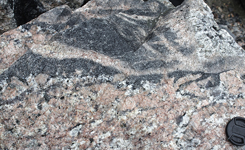 magnetite granite mingling