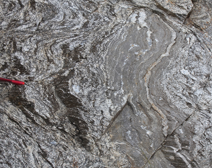 Quartz vein, thrust