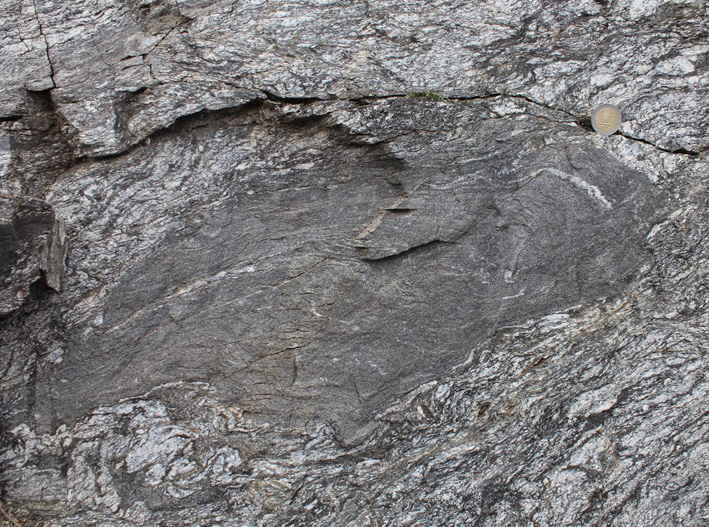 Quartz vein, thrust