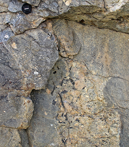 pegmatite in diorite