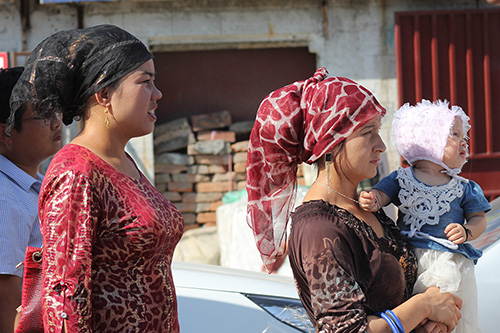 Women waiting for a bus