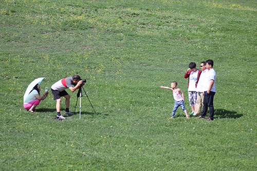 Posing for a photo